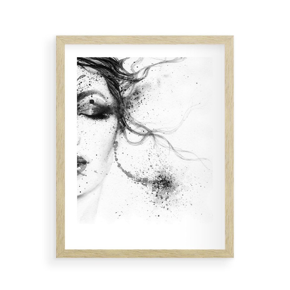 Plakat w ramie 40x50 - Eksplozja Kolorów - akwarela, abstrakcja - rama drewno