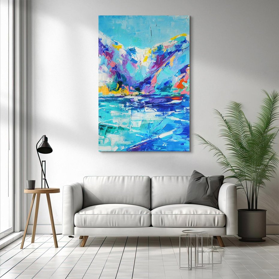 Obraz na płótnie 80x120 - Mistyka Górskich Marzeń - abstrakcja, pejzaż gór