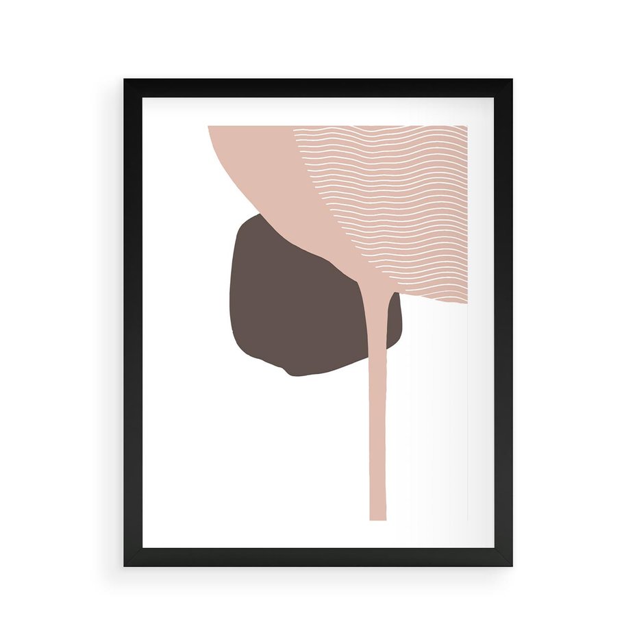 Plakat w ramie 40x50 - Wibracje Odbić Plam - abstrakcyjny obraz, rozlewające się plamy - rama czarna