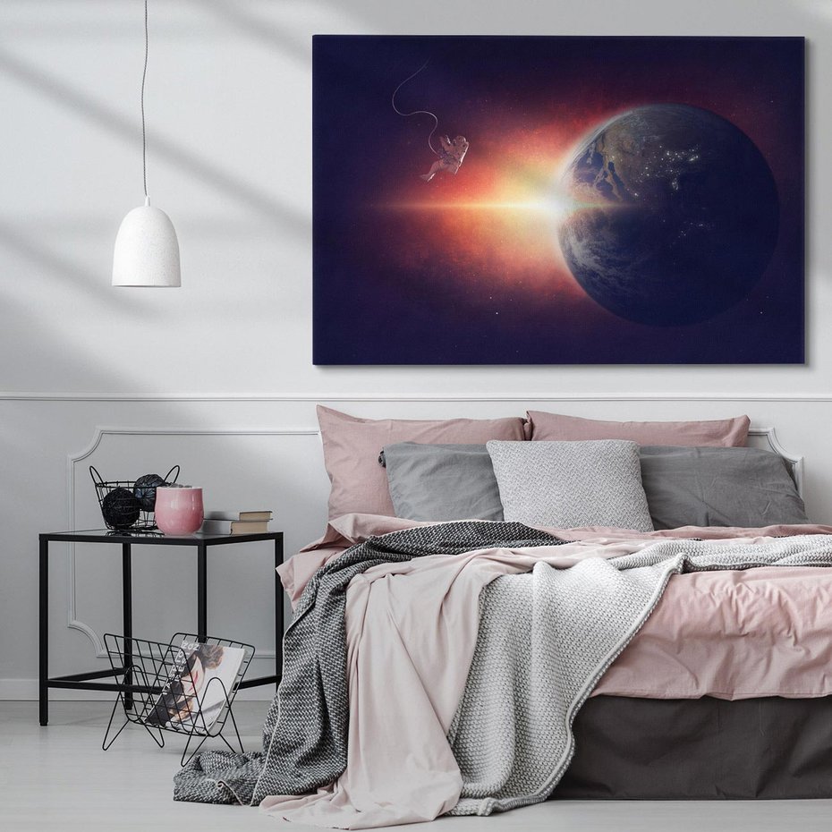 Obraz na płótnie 70x50 - Kosmiczne horyzonty - kosmos, ziemia