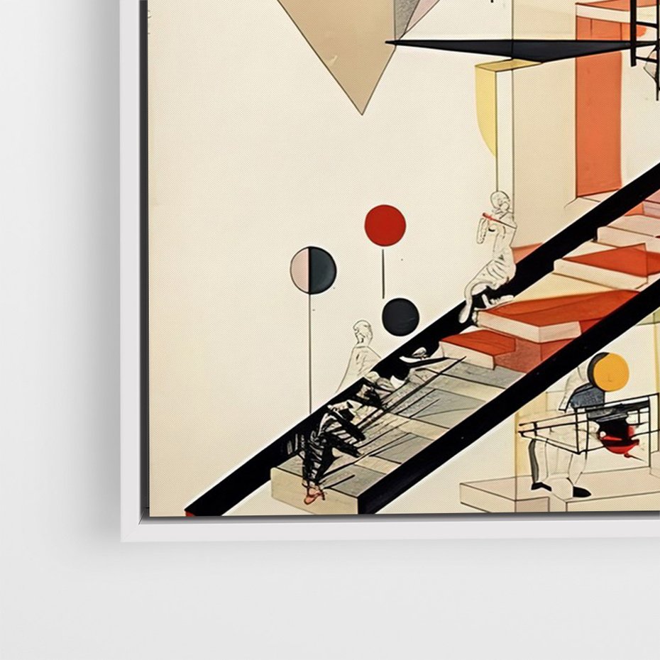 Obraz w ramie 80x120 - Kolorowe Wnętrza Inspiracji - abstrakcyjny obraz, jak kandinsky - rama biała