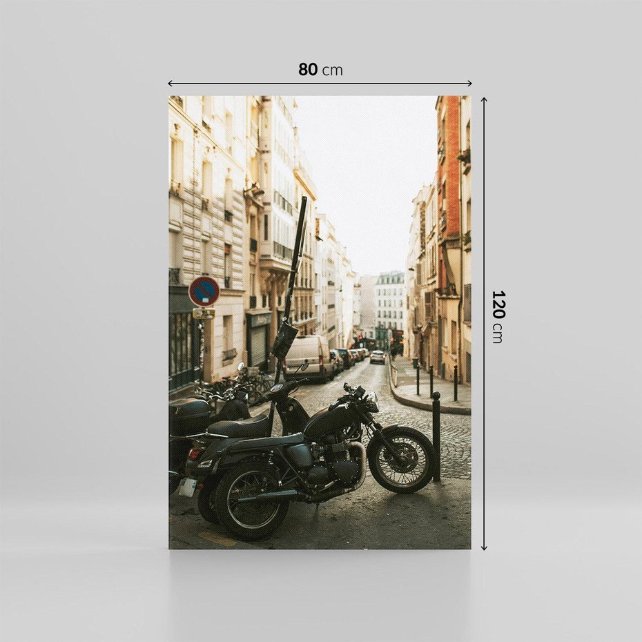 Obraz na płótnie 80x120 - Ducha Przygody - motor, uliczka