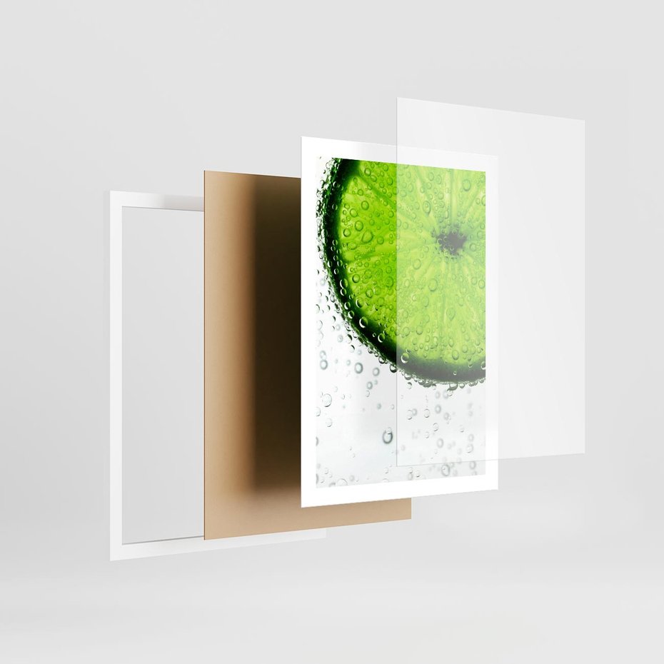 Plakat w ramie 50x70 - Świeżość i kwasowość limonki - limnka, owoce - rama biała