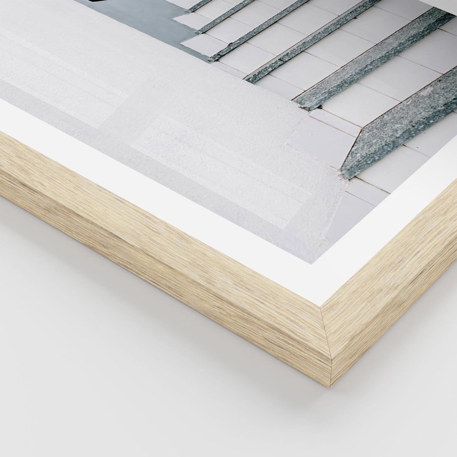 Plakat w ramie 30x40 - Schody ku Urokowi Wyspy - schody, santorini - rama drewno