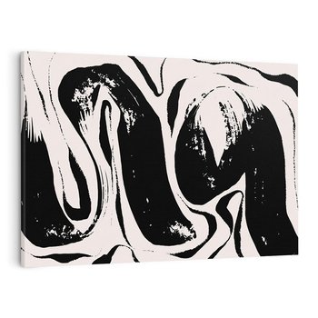 Obraz na płótnie 120x80 - Wibracje w ciemnościach duszy - czarno biała abstrakcja, nieregularne rozmyte linie