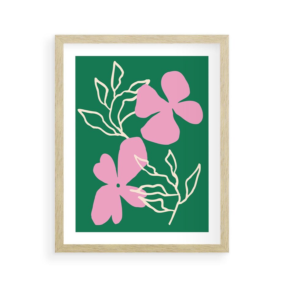 Plakat w ramie 40x50 - Wewnętrzne Fale - abstrakcyjny plakat, boho styl - rama drewno