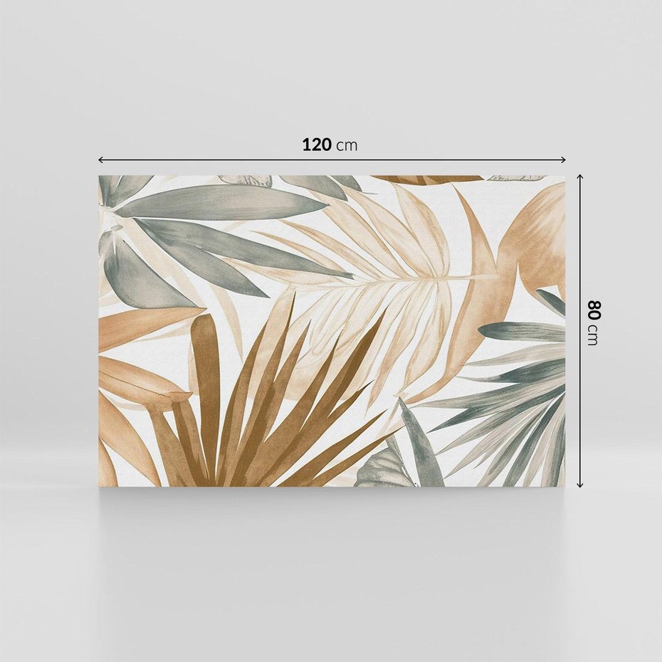 Obraz na płótnie 120x80 - Liście w Akwareli - akwarela, malowane liście