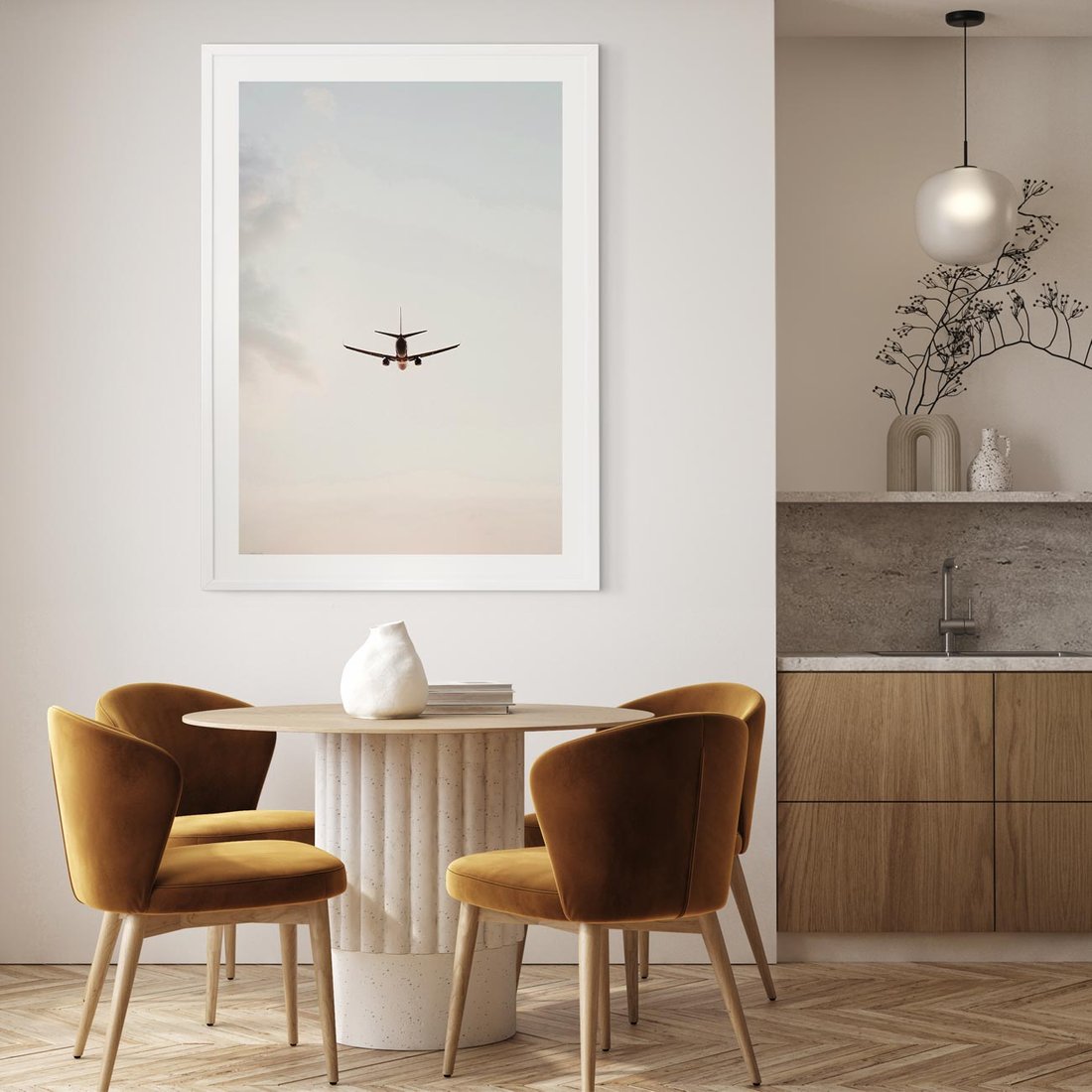 Plakat bez ramy 30x40 - W Powietrzu: Samolot na Niebie - samolot w przestworzach, samolot na niebie