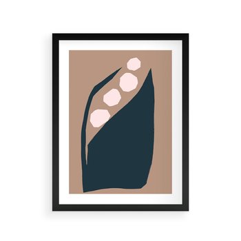 Plakat w ramie 50x70 - Wnętrza Boho Serca - abstrakcyjny obraz, plakat - rama czarna