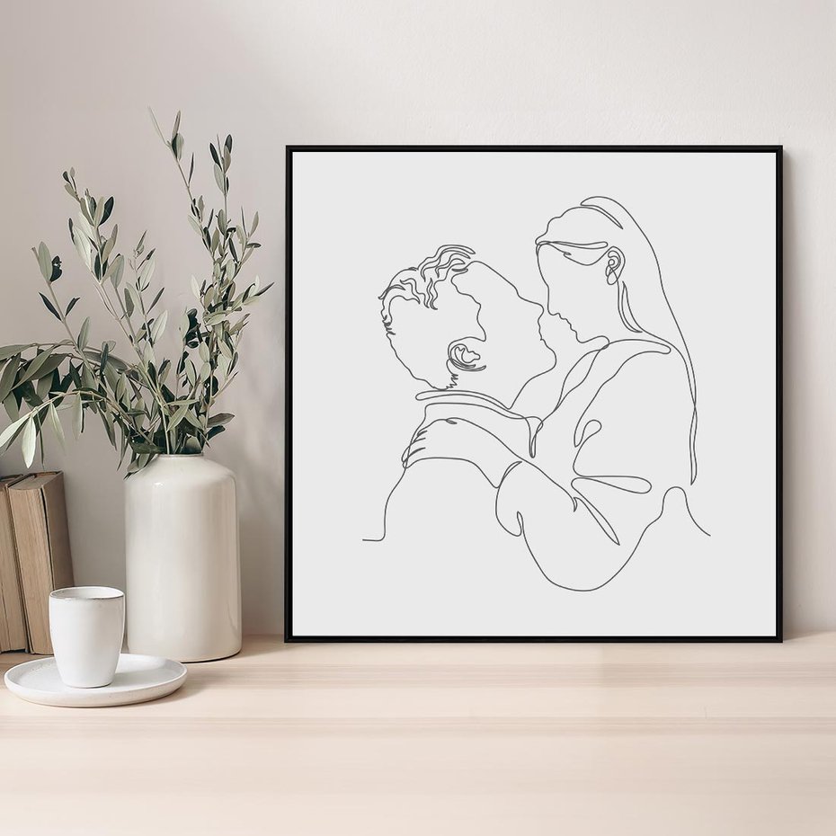 Obraz w ramie 50x50 - Bezgraniczne Tańce - para zakochanych, kobieta i mężczyzna - rama czarna