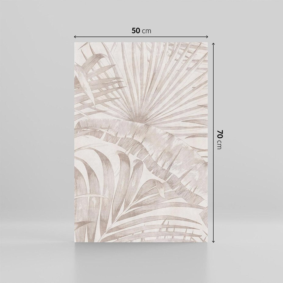 Obraz na płótnie 50x70 - Odsłonięte liściowe wspomnienia - monochromatyczne, kolory sepii