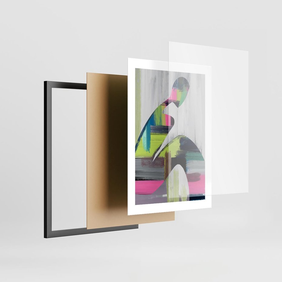 Plakat w ramie 30x40 - Impulsy Marzeń - abstrakcyjna sztuka, nowoczesny obraz - rama czarna