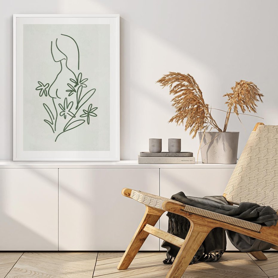 Plakat bez ramy 50x70 - Odbicia Zielonego Raju - zielony odcień, abstrakcja