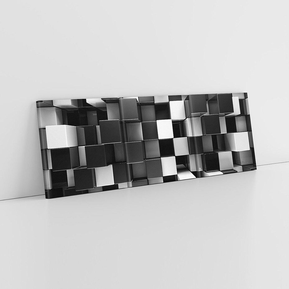 Obraz na płótnie 120x40 - Abstrakcyjna Szachownica: Gra Kolorów w 3D - 3D, abstrakcja