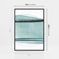 Obraz w ramie 70x100 - Turkusowy Świat - minimlizm, abstrakcja - rama czarna