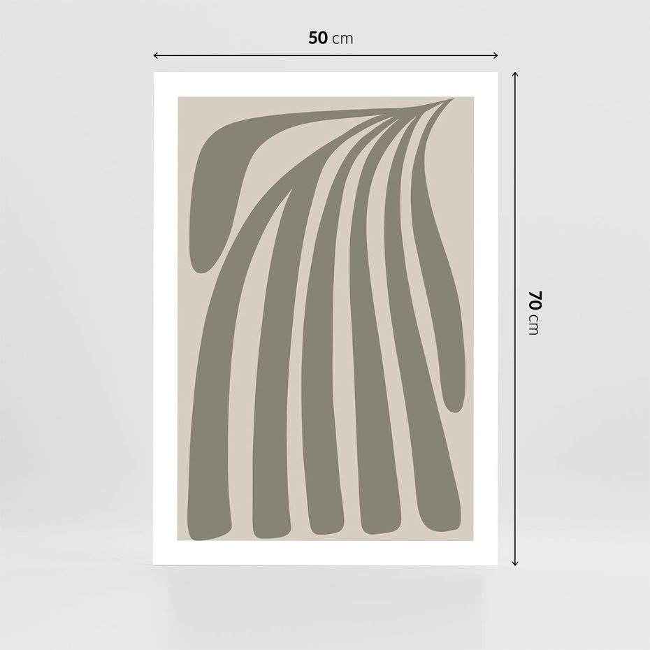 Plakat bez ramy 50x70 - Beżowa Delikatność - nowoczesna sztuka, plakat modern