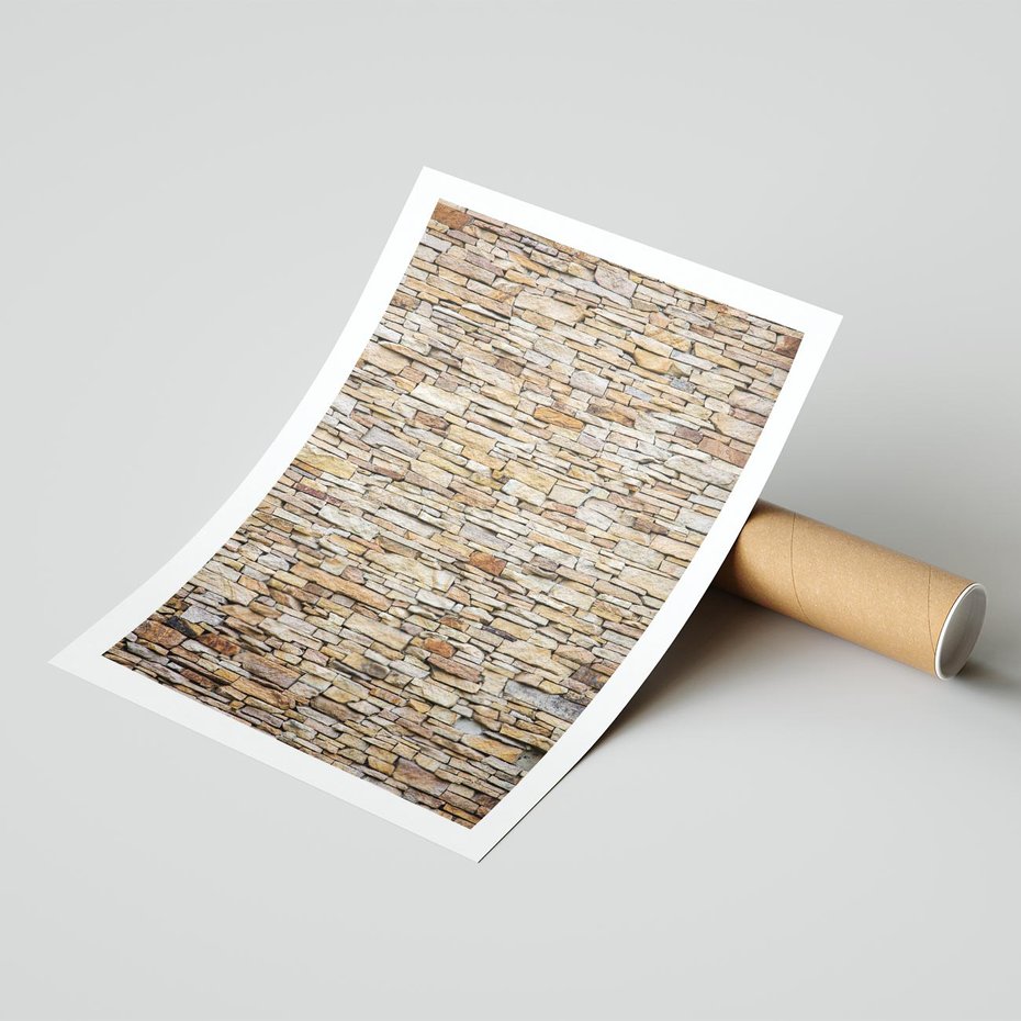 Plakat bez ramy 21x30 - Mur z cegieł - surowa elegancja - mur, cegły