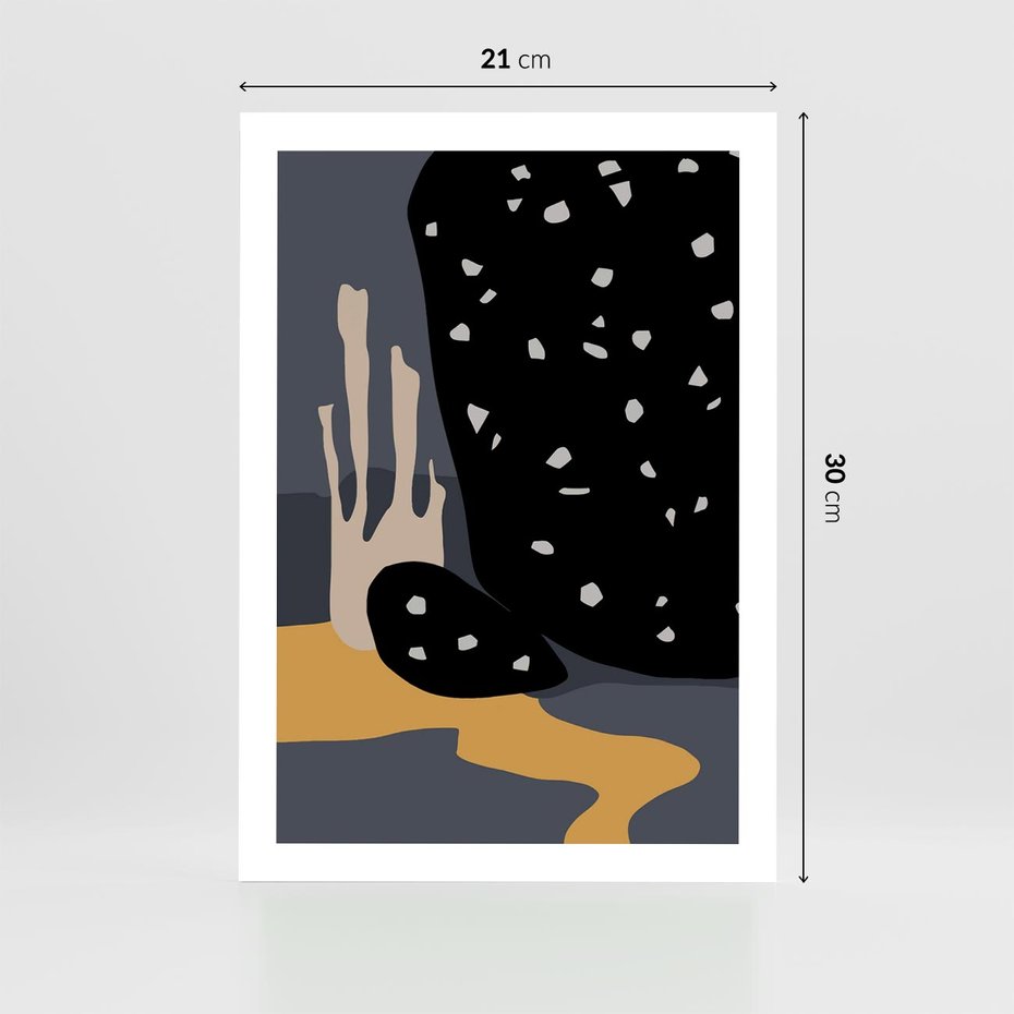 Plakat bez ramy 21x30 - Formy Szarości - ciemny, mroczny plakat