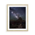 Plakat w ramie 40x50 - Gwiaździsta Noc na Pustyni - noc na pustyni, gwiździste niebo - rama drewno