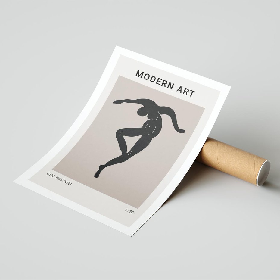 Plakat bez ramy 30x40 - Modernistyczna Wizja - plakat modern, czarna postać