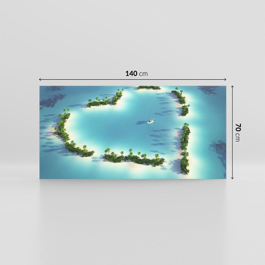 Obraz na płótnie 140x70 - Idylliczna wyspa: serce morza - wyspa, serce