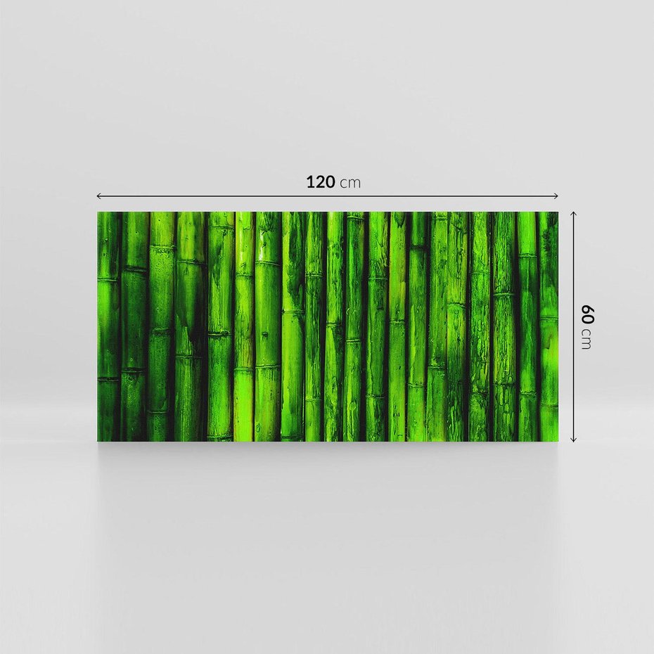 Obraz na płótnie 120x60 - Bambusowy urok zielonej harmonii - bambus, zieleń