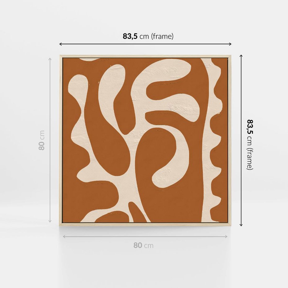 Obraz w ramie 80x80 - Wnętrza Akwarelowej Wyobraźni - abstrakcyjny obraz, plakat - rama drewno