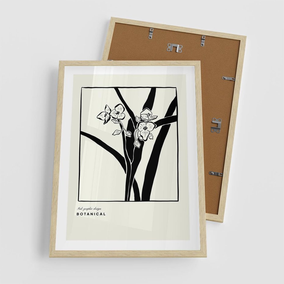 Plakat w ramie 50x70 - Symfonia kwiatowej ekspresji - kwiat, grafika - rama drewno