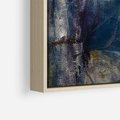 Obraz w ramie 80x80 - Tekstura Kwiatu - olejny obraz, niebieski kwiat - rama drewno