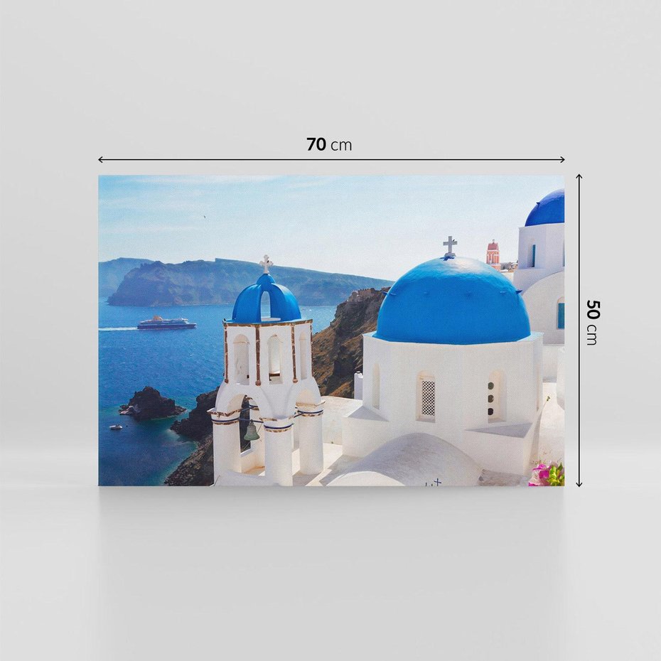 Obraz na płótnie 70x50 - Perspektywa na Santorini - Santorini, perspektywa