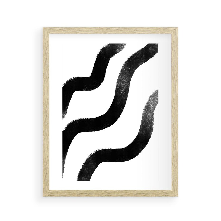 Plakat w ramie 40x50 - Wibracje Plam - abstrakcja, minimalizm - rama drewno
