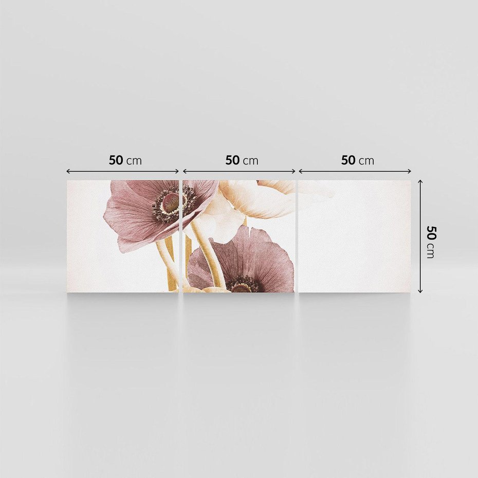 Obraz na płótnie 150x50 - Eksplozja kolorów - akwarela, maki