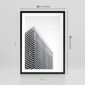 Plakat w ramie 50x70 - Wzorce Wysokości - architektura, wysoki wieżowiec - rama czarna