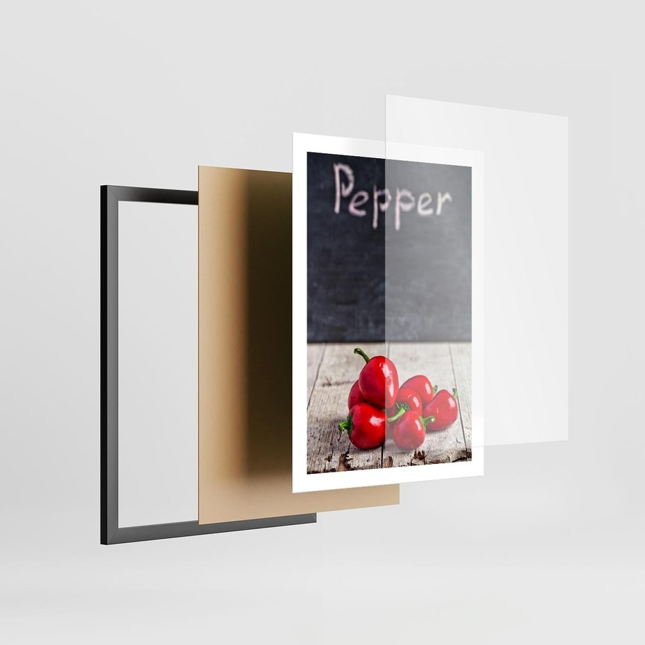 Plakat w ramie 50x70 - Eksploracja smaków - papryka, kuchnia - rama czarna