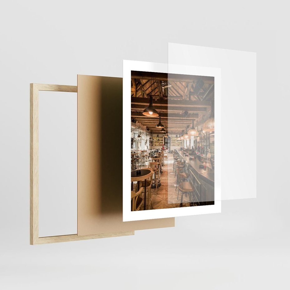 Plakat w ramie 40x50 - Smak i styl - restauracja, architektura - rama drewno