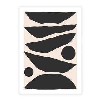 Plakat bez ramy 21x30 - Modernistyczna Abstrakcja w Czerni i Bieli - abstrakcja, czarno biała grafika