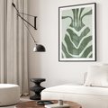 Plakat w ramie 30x40 - Zieleń Odpoczynku - zielony plakat, nieregularne splątane linie - rama czarna