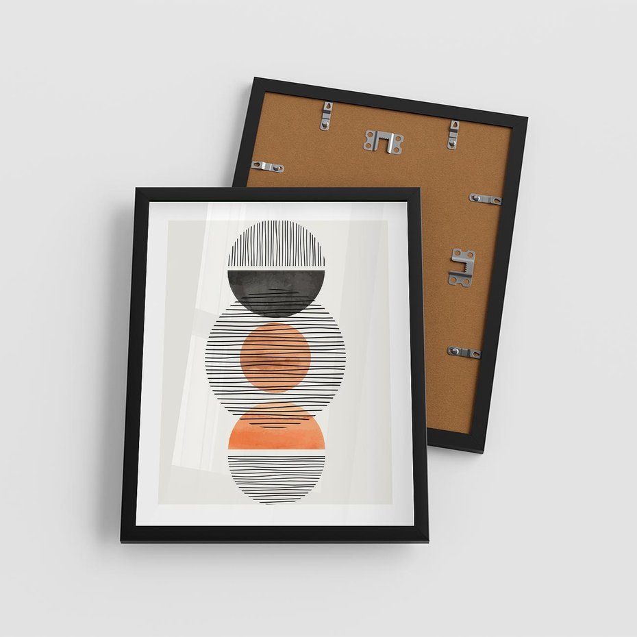 Plakat w ramie 40x50 - Geometryczna Abstrakcja - abstrakcja, nowoczesny obraz - rama czarna