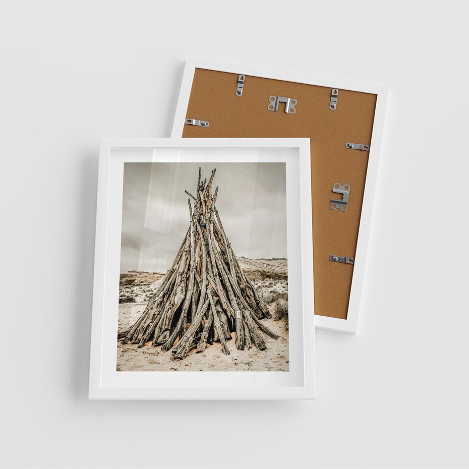 Plakat w ramie 40x50 - Ciepło Przeszłości - retro fotograia, odcienie sepii - rama biała