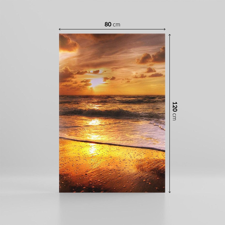 Obraz na płótnie 80x120 - Tropikalna wyspa nad oceanem - zachód, słońca