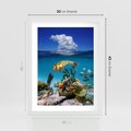 Plakat w ramie 30x40 - Podwodna rafa koralowa: kolorowy oceanowy świat - rafa, koralowa - rama biała