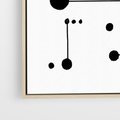 Obraz w ramie 70x100 - Nocne Zawirowania - abstrakcyjny plakat, czarne kropki i kreski - rama drewno