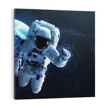 Obraz na płótnie 30x30 - kosmiczna podróż - kosmonauta, ziemia
