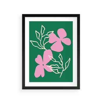 Plakat w ramie 30x40 - Wewnętrzne Fale - abstrakcyjny plakat, boho styl - rama czarna