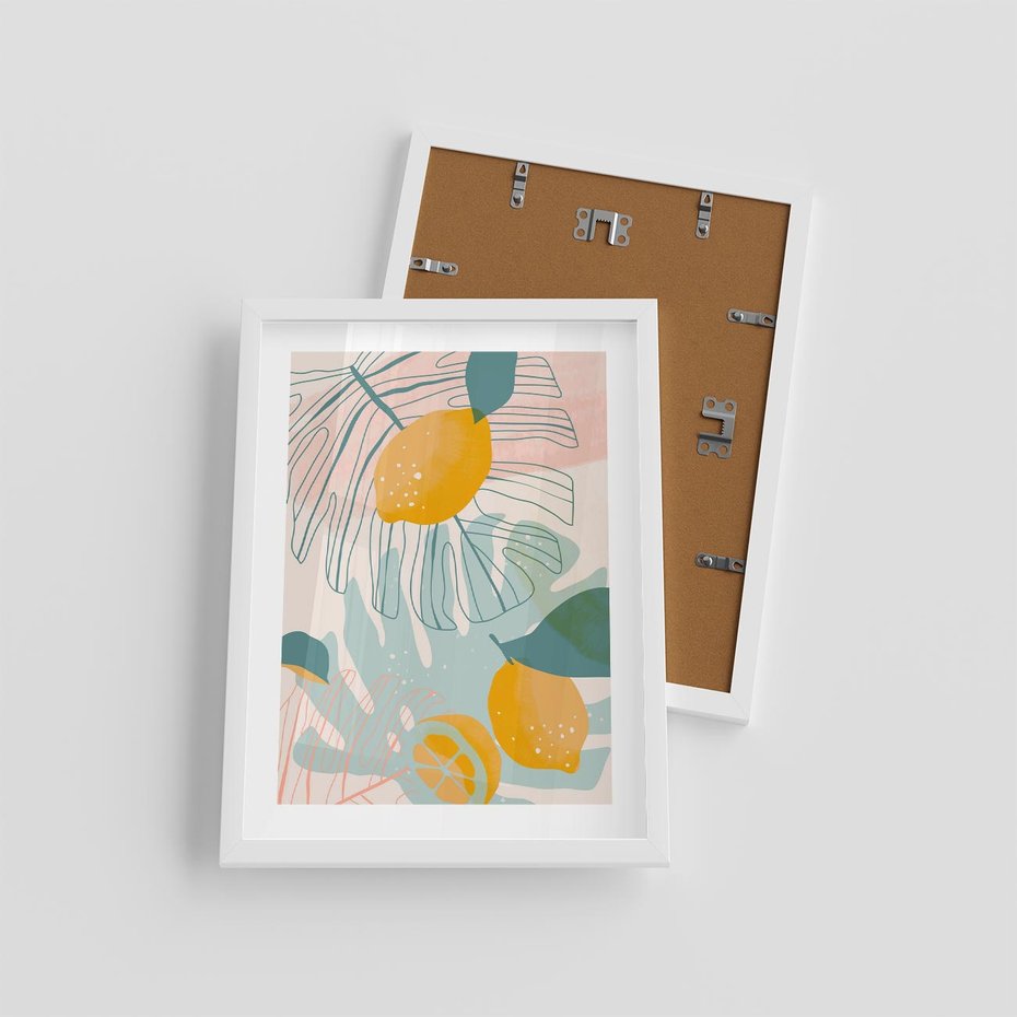 Plakat w ramie 30x40 - Świeżość Natury - plakat, nowoczesna grafika - rama biała