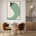 Obraz w ramie 70x100 - Granice Akwareli - abstrakcyjny minimalistyczny obraz, zielona papryczka - rama czarna