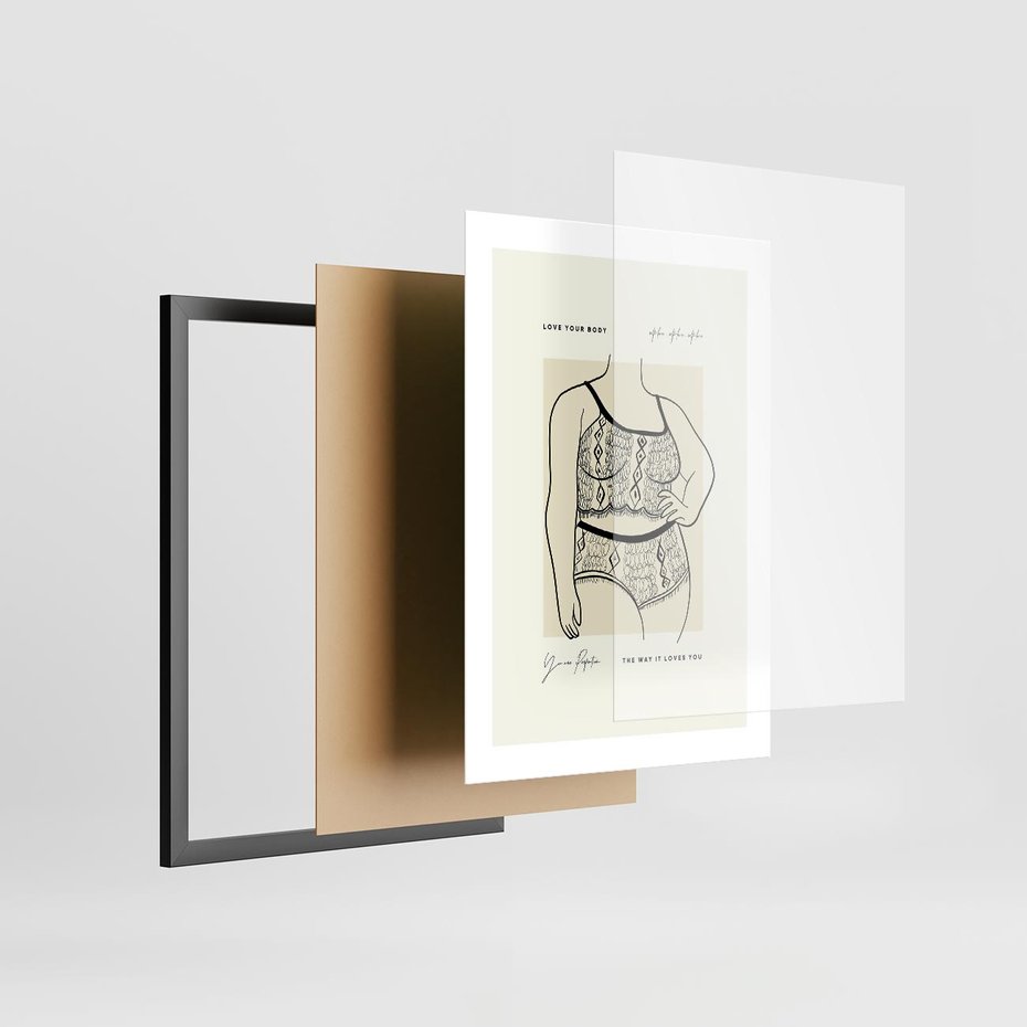 Plakat w ramie 30x40 - Spojrzenia Wewnętrznych Widoków - nowoczesna sztuka kobieca, plakat - rama czarna