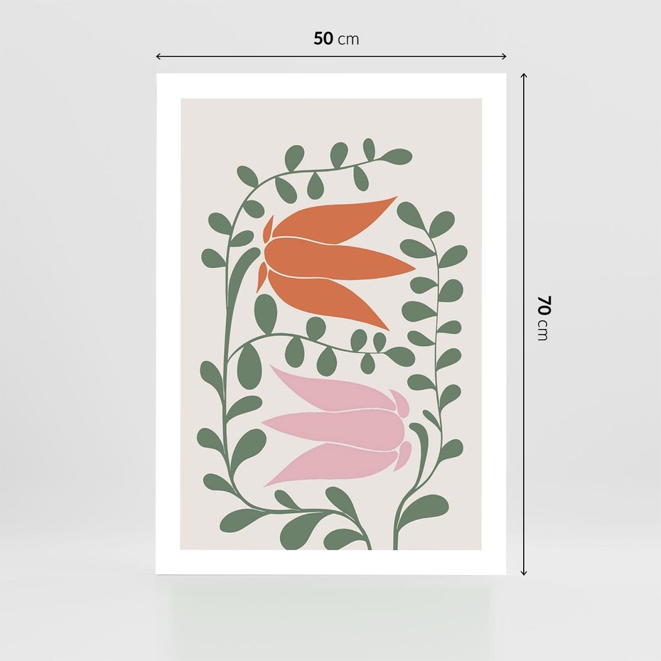 Plakat bez ramy 50x70 - Rozkwitające Kontury - plakat, kwiaty