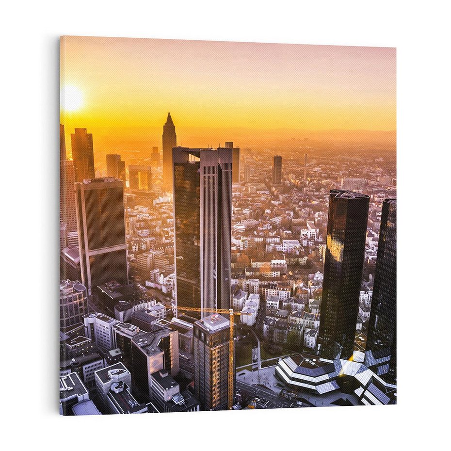 Obraz na płótnie 70x70 - Magiczny Frankfurt - miasto kontrastów - Frankfurt, Niemcy