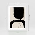 Plakat w ramie 30x40 - Przenikające Plamy - abstrakcyjna sztuka, minimalizm - rama biała